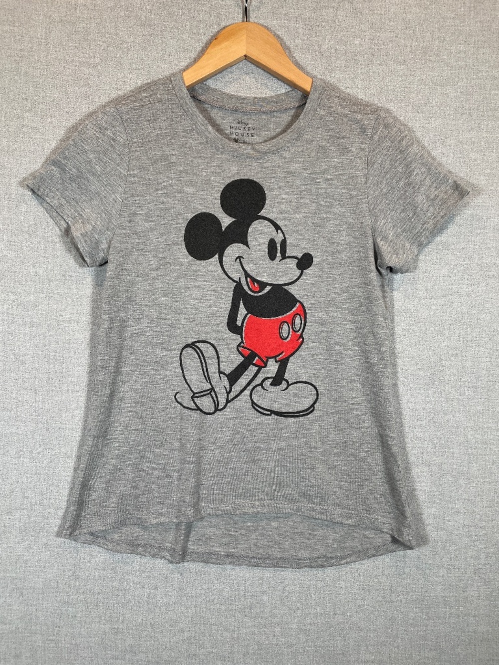 Disney Mickey Mouse Vintage Graphic Tee Heather Grey Women’s Small Classic Retro